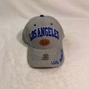 Los Angeles Embroidered Baseball Cap - Heather Gray & Royal Blue